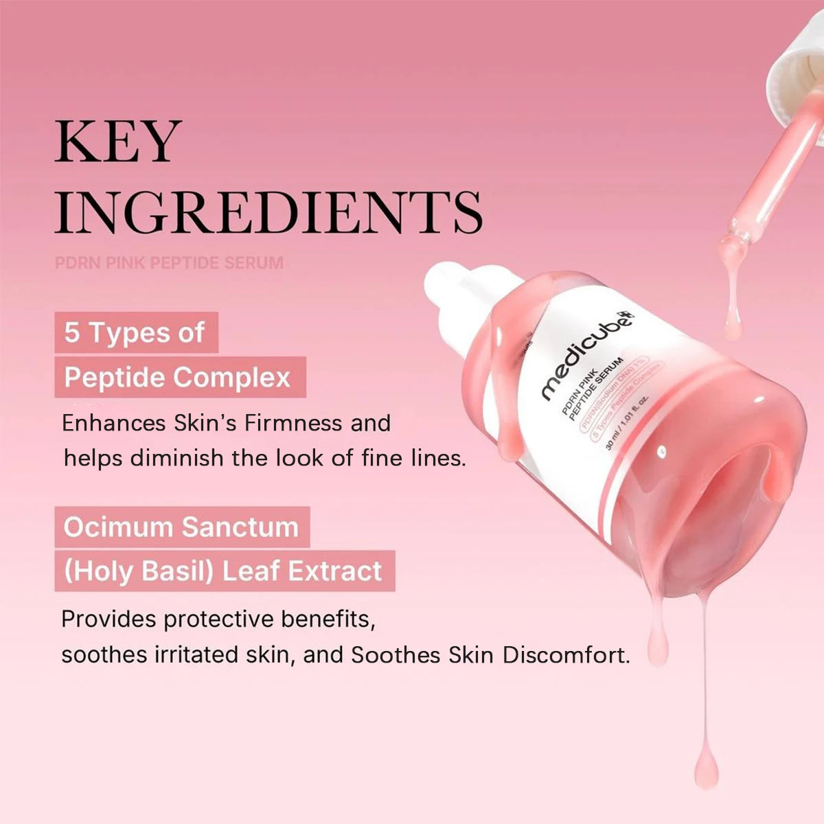 Medicube Salmon DNA PDRN Pink Peptide Serum,Smooth&Fast-Absorbing,Refreshing&Non-Sticky,Korean Skincare,K-Beauty