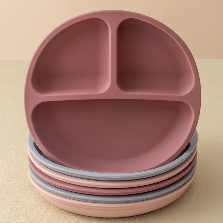 1PCS Baby Sucker Silicone Dining Plate BPA Free Children Dishes Suction Toddle Training Tableware Kids Feeding Bowls