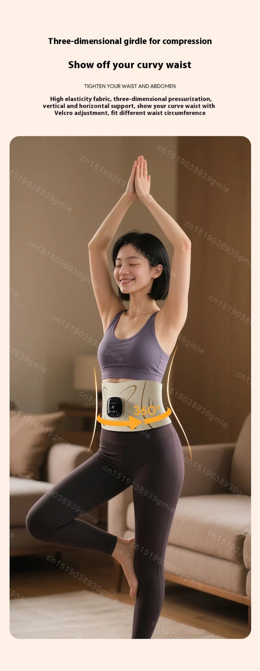 EMS Microcurrent Heating Massager Belt Pulse Body Sculptor Waist Relaxation Device with Warmth for Home Use