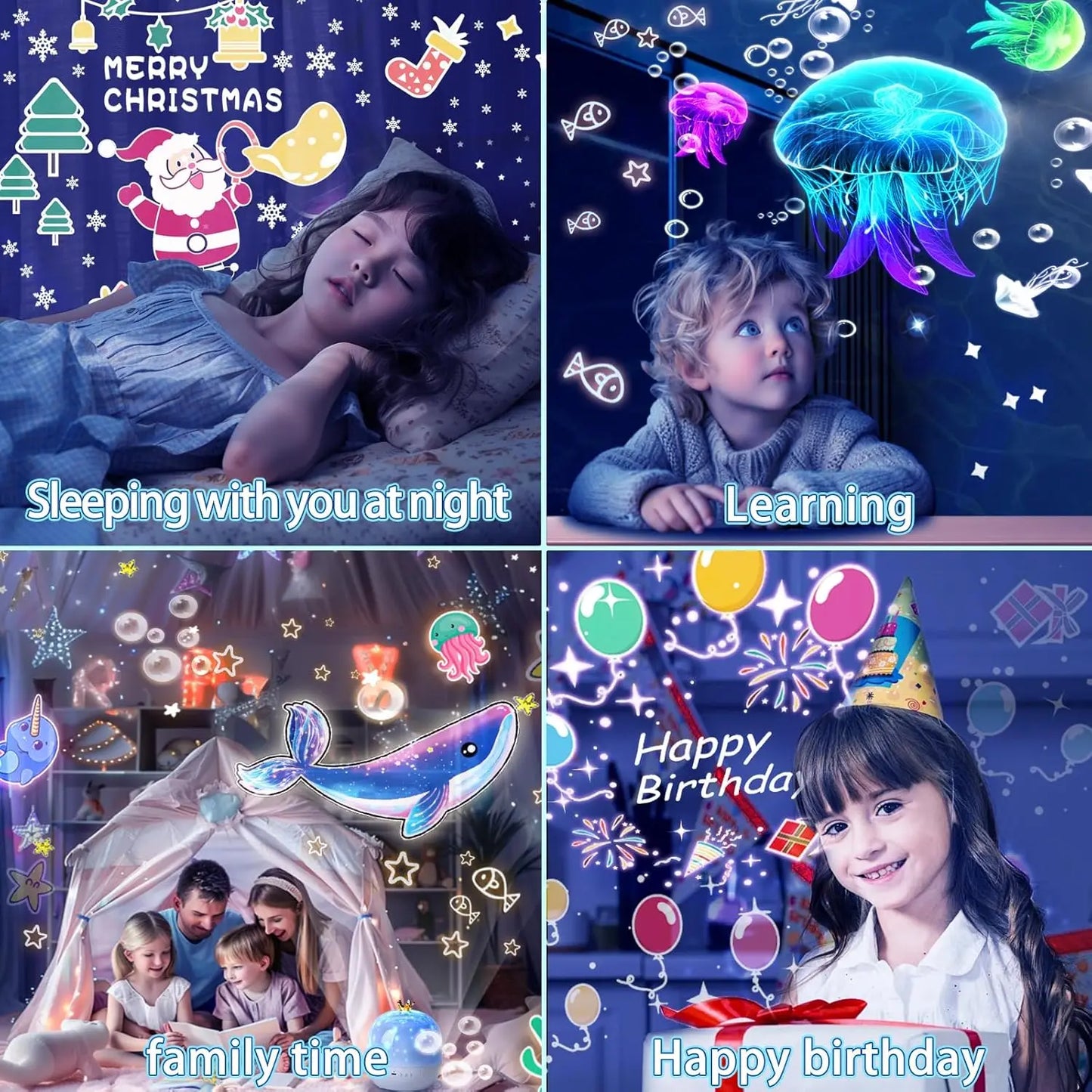 15 Sets of Films Ocean Night Light Projector, Kids Projector for Bedroom