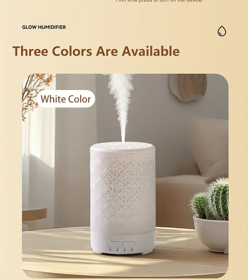 150ml Crack Design Essential Oil Diffuser with 7 Color LED USB Ultrasonic Air Humidifier for Living Room Office