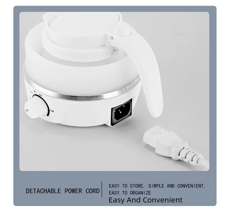 Mini Portable Fold Electric Kettle Thermostat Silicone Stainless Steel