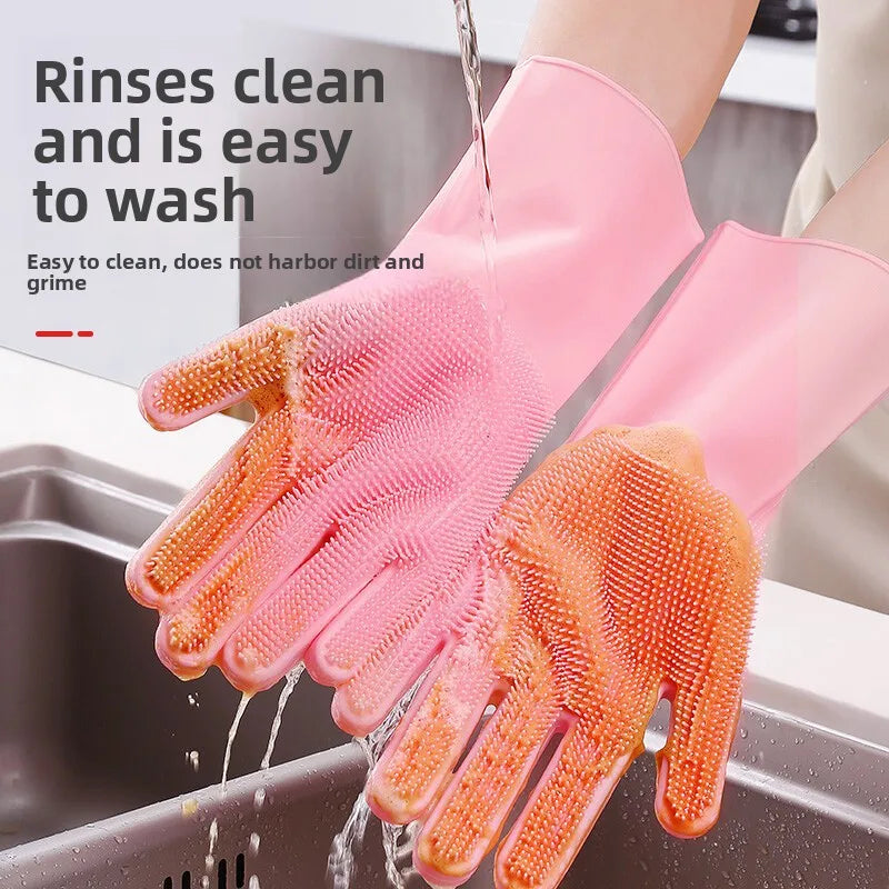 Silicone dishwashing gloves