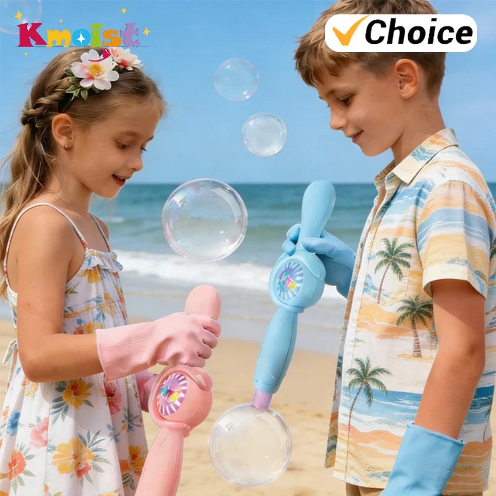 Smoke Bubble Machine Elastic Bubble Wand Interactive Party Colorful Lighting Bubbles