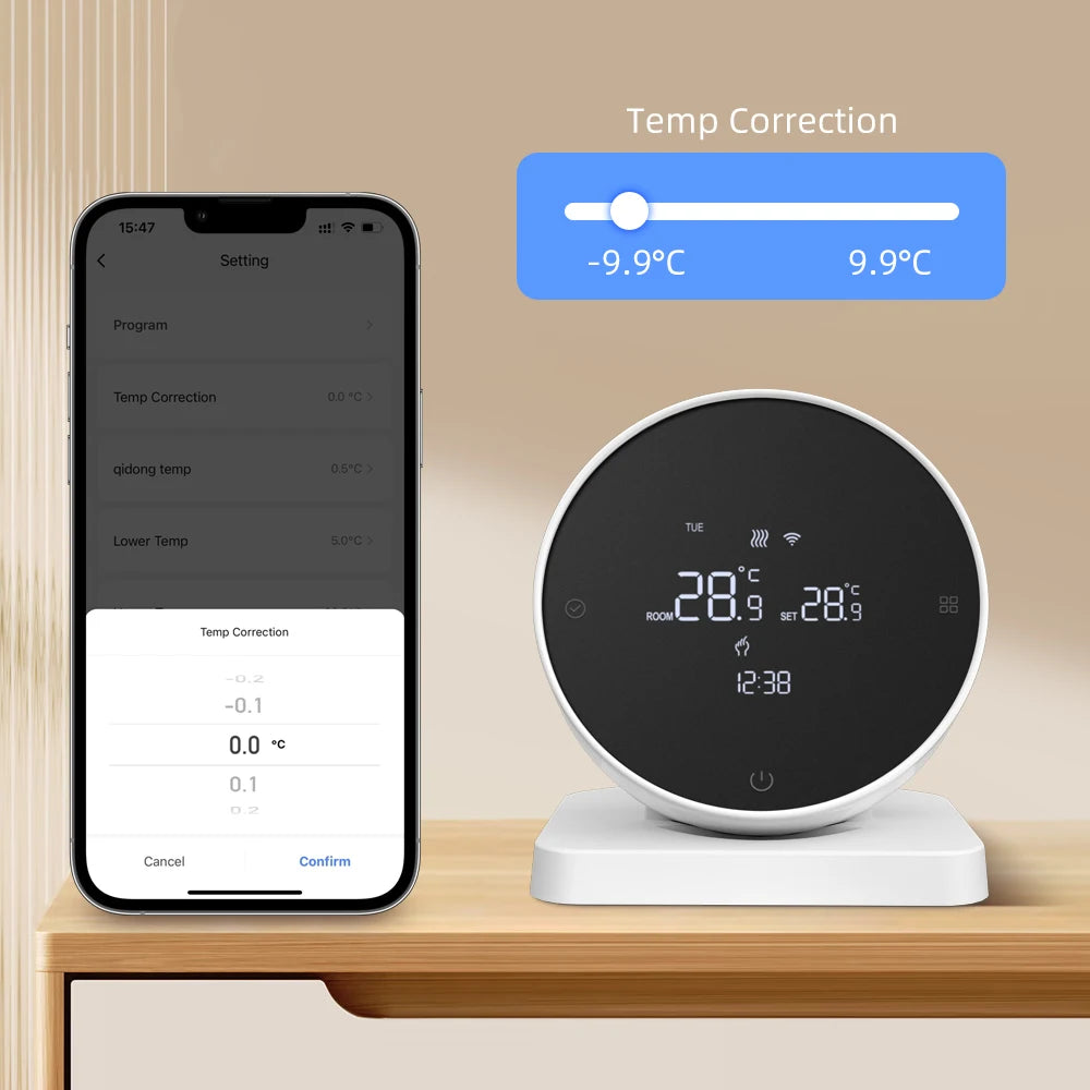 AVATTO WiFi Smart Thermostat,RF Wireless Temperature Controller for Gas Boiler Water Heating,Works with Tuya Alexa Google Home