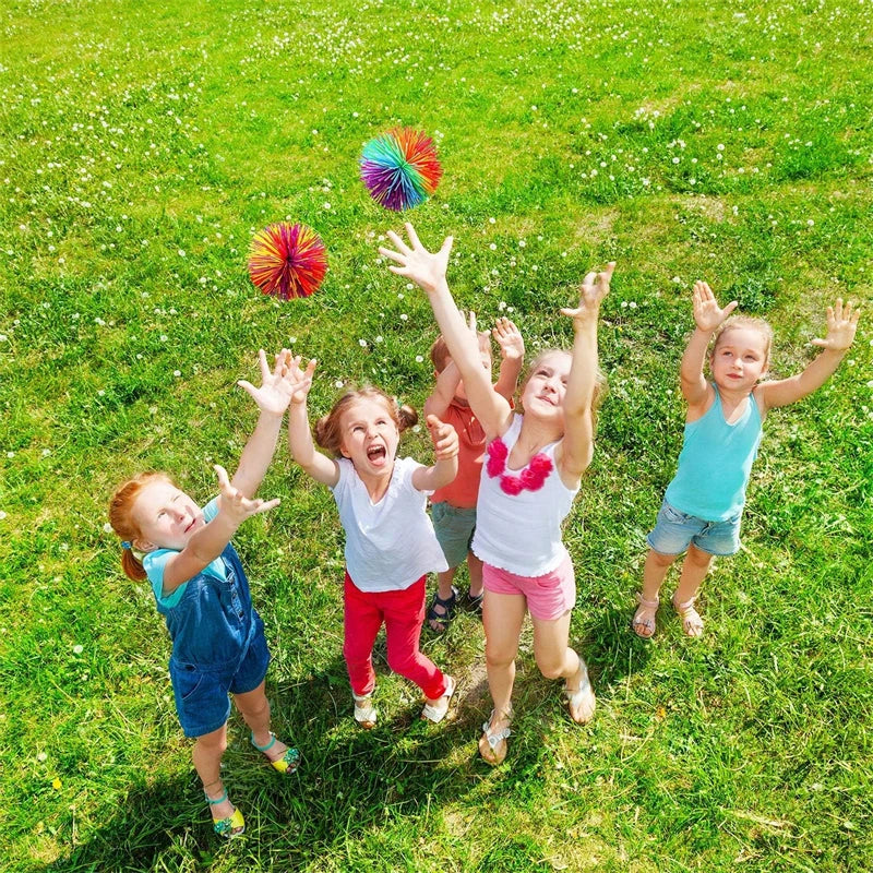 4-Piece Stress Relieving Sensory Toy Set with Random Colors. Bouncy Ball Is Perfect for Children and Adults