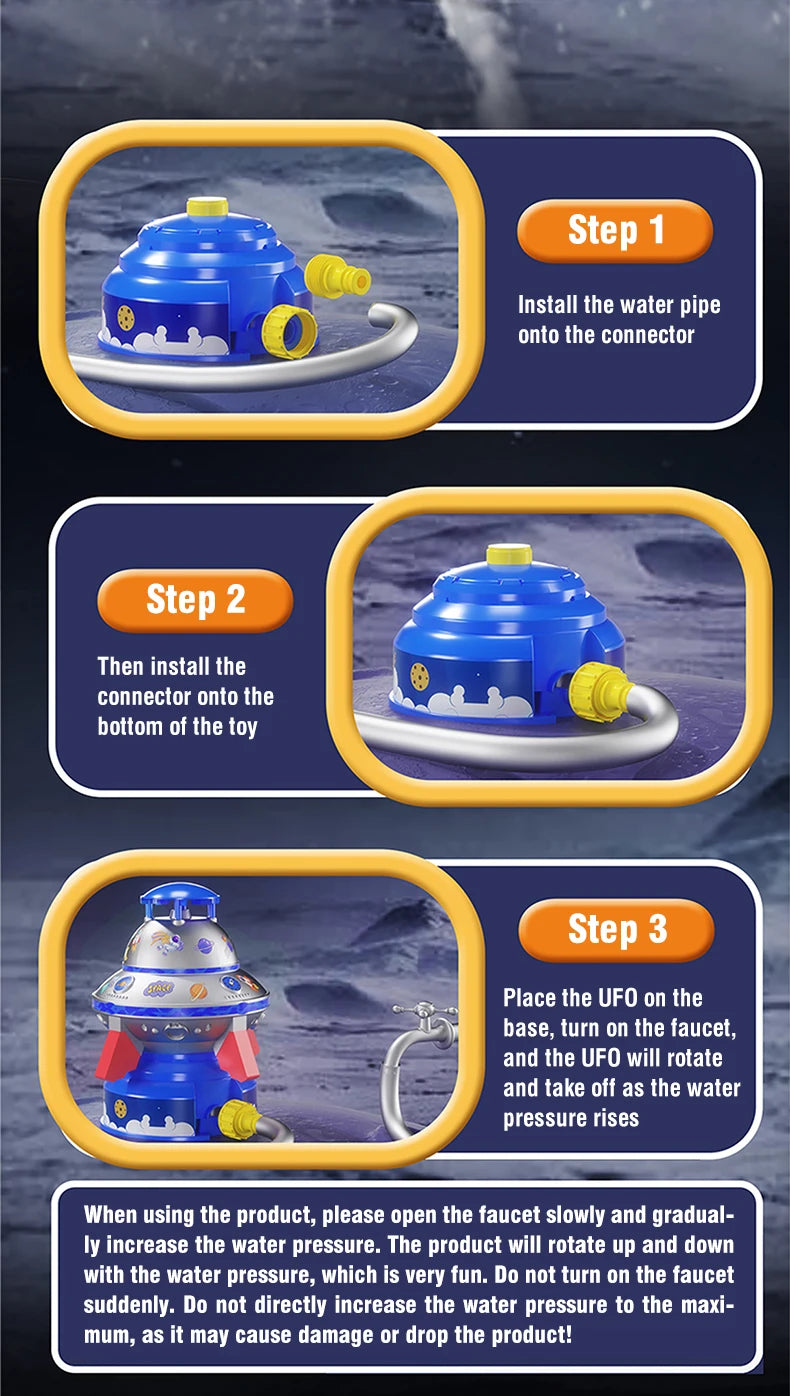 Water Sprinkler Toy Flying Saucer Launcher Windmill 360 Rotation Water Spray Toy Outdoor Garden Lawn Game Kid Birthday Gifts