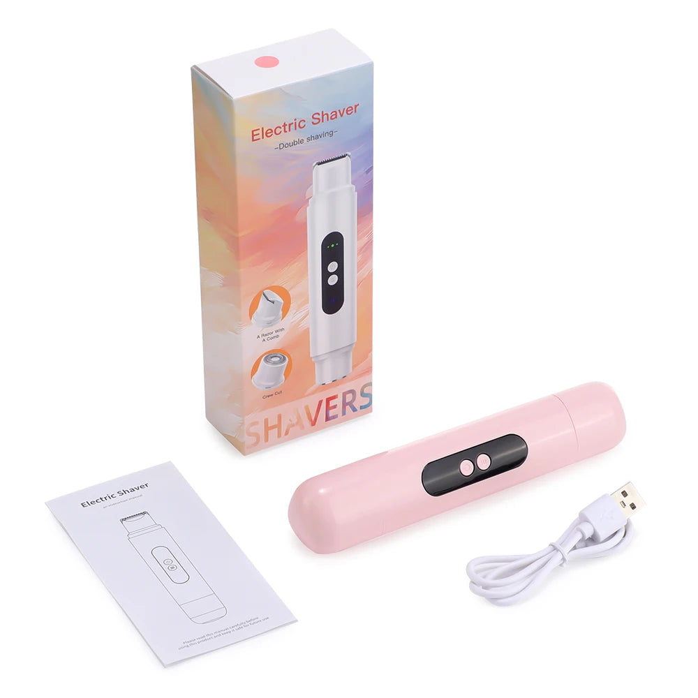 Electric Shaver For Women 2 In 1 Double Head Hair Trimmer Razor Wet & Dry