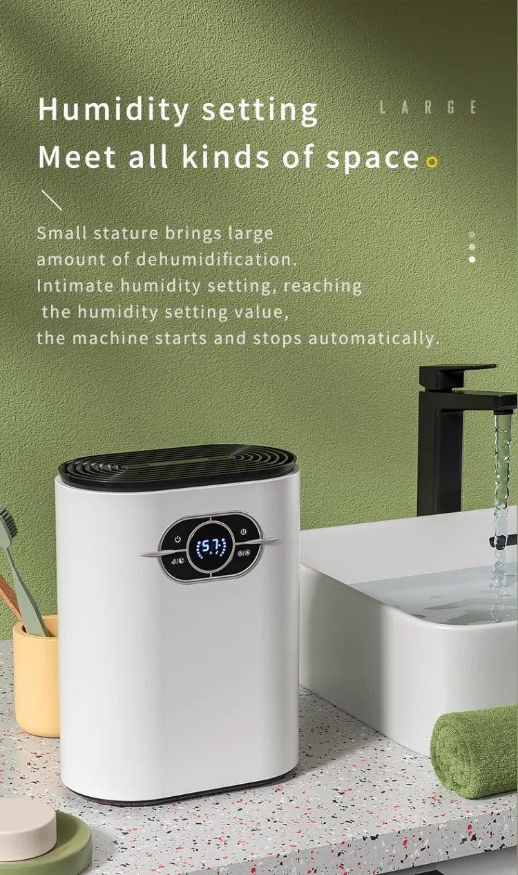 1200ML Household Dehumidifier Electronic Air Drying Machine Moisture-Proof for 21-30㎡ Area 100-240V with Low Noise ≤50dB