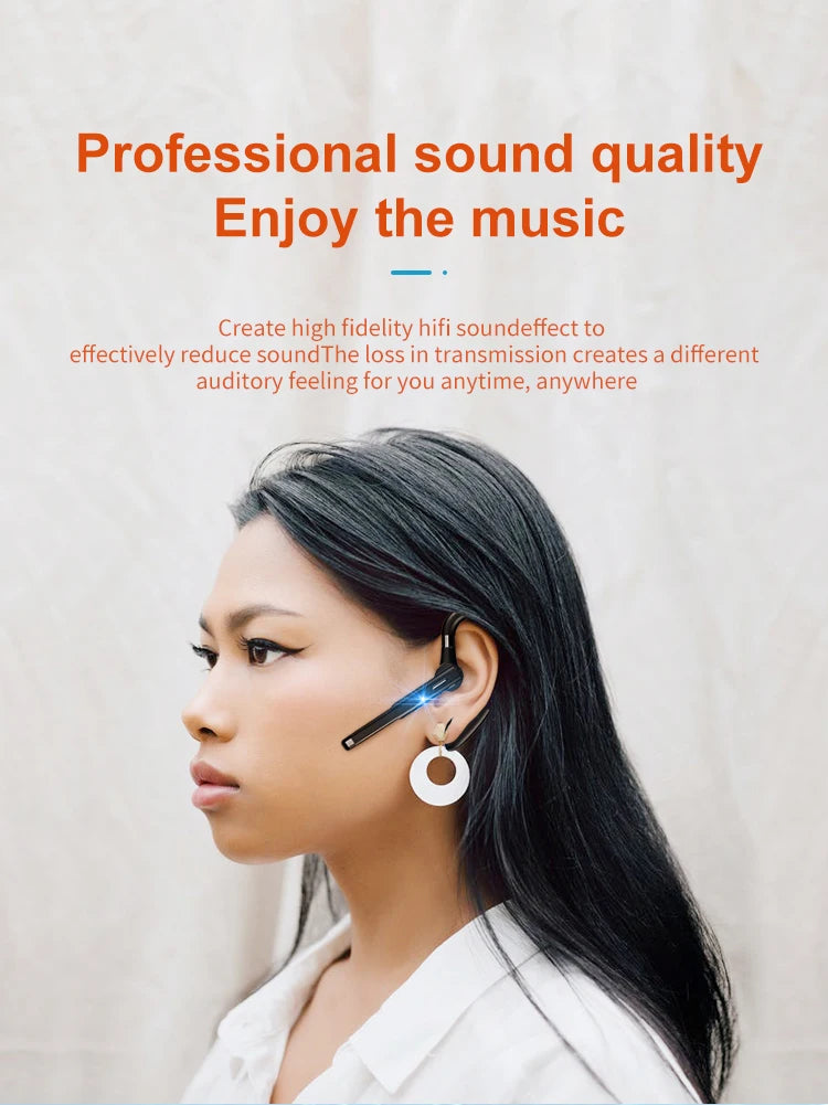 YYK520 Hanging Ear Wireless Bluetooth Headset 5.1 Hands-free ENC Call Noise Reduction Driving Single Ear Business Headphones