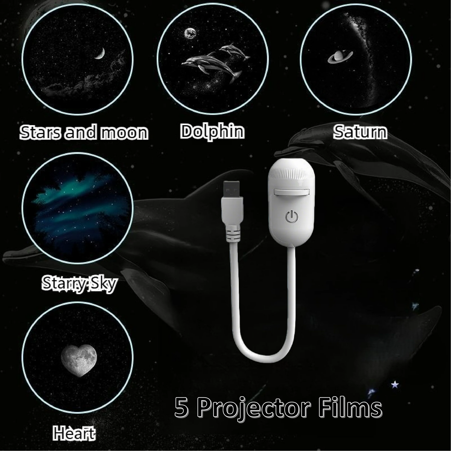 2-in-1 Mini Galaxy Star Projector Night Light – Starry Sky Ambient Lamp for Bedroom