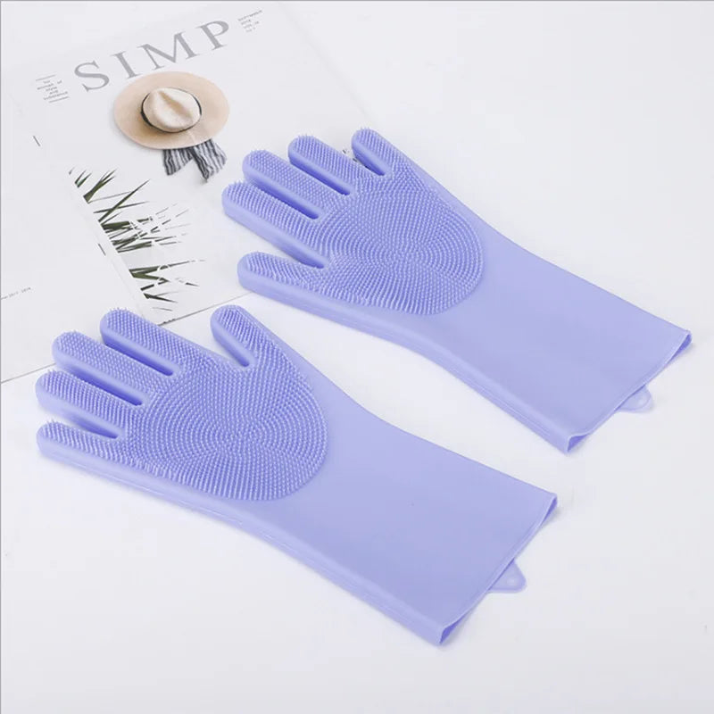 Silicone dishwashing gloves