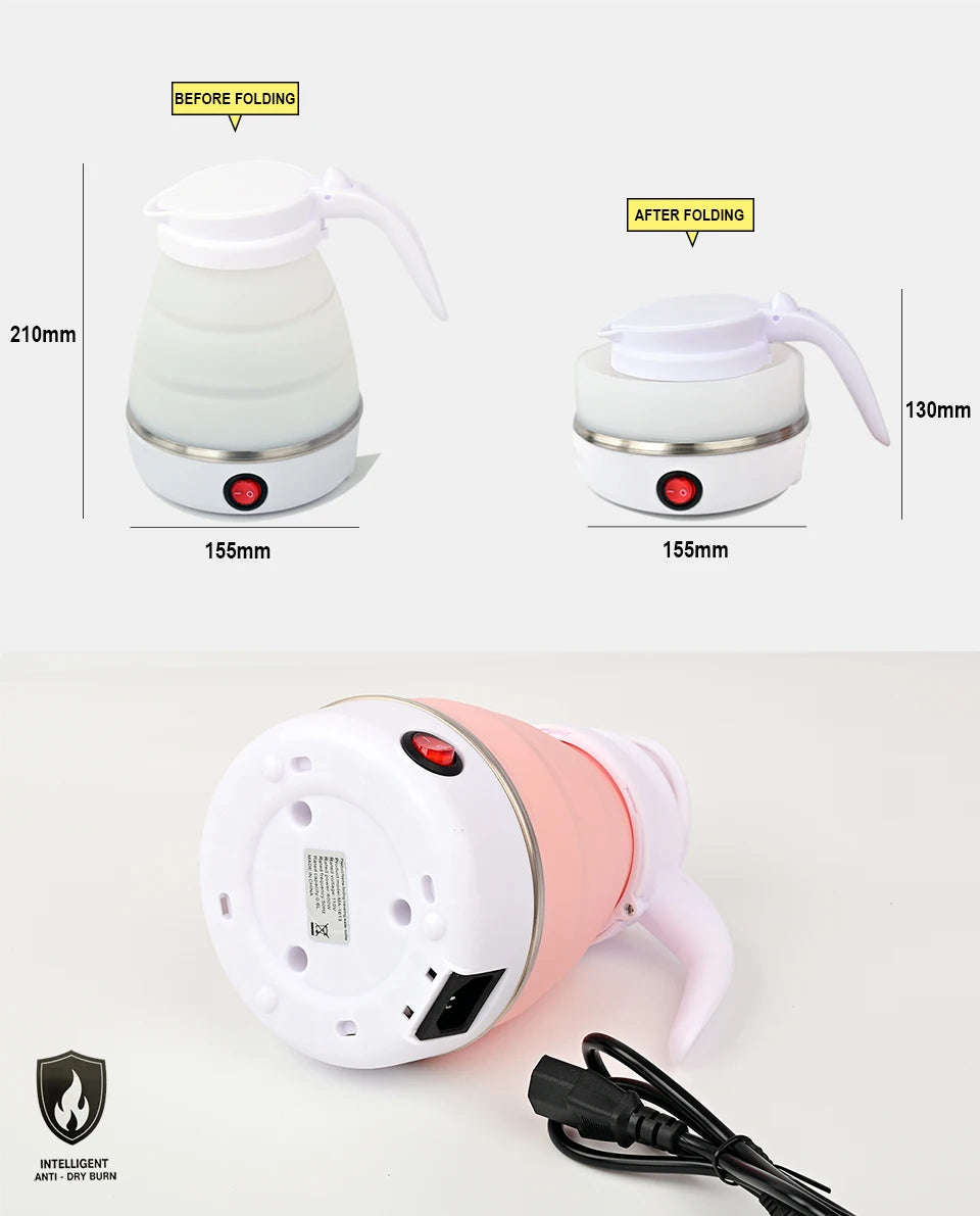 1.5L silicone folding traveling electric kettle
