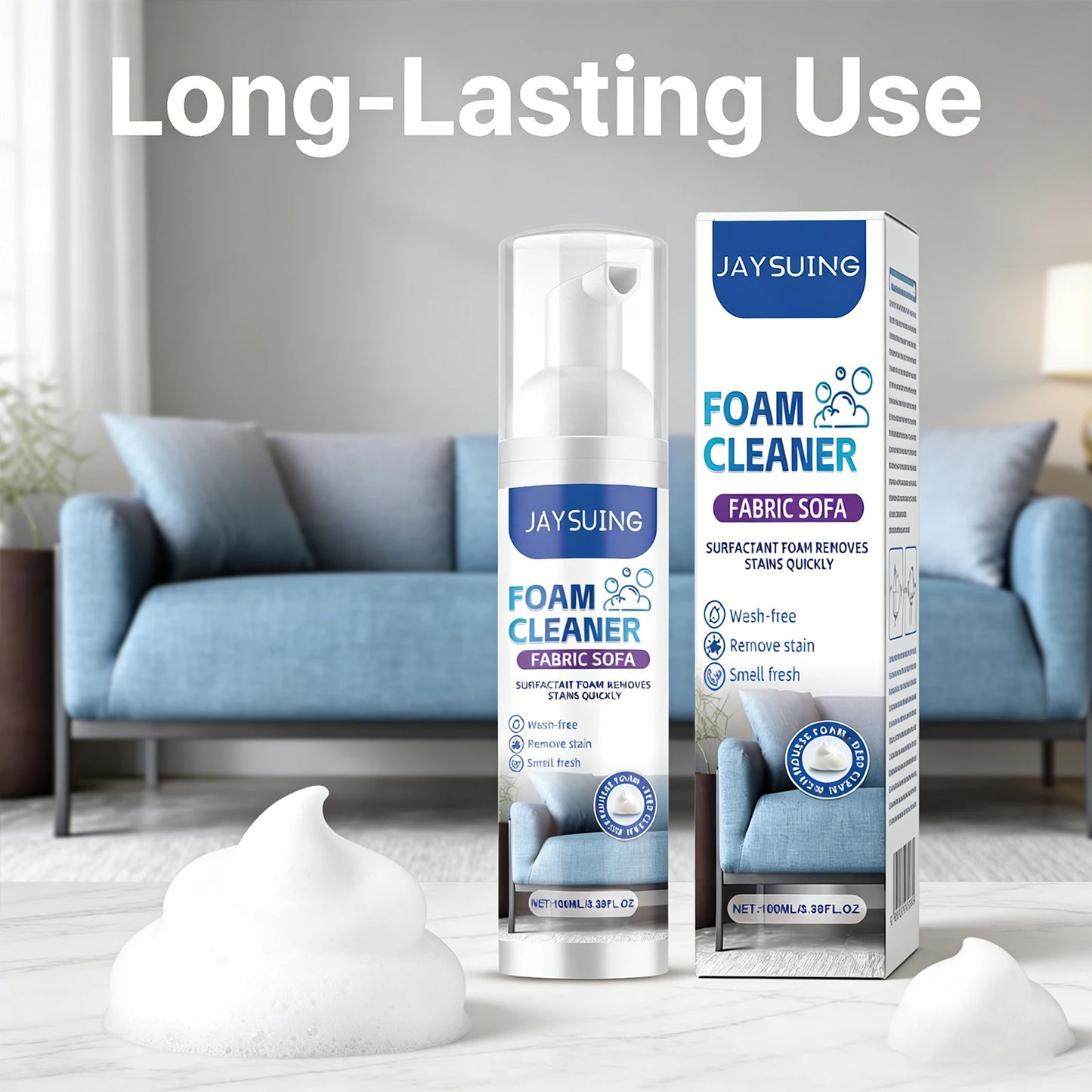 Sofa Foam Cleaner for Stain Removal & Odor Elimination - Efficient Non-Damaging Fabric Cleaner to Maintain Sofa Softness