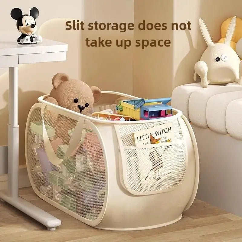Children's Toys Storage Basket Multifunctional Breathable Mesh Laundry Bag for Dolls And Playroom Organization