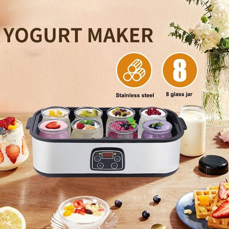 Automatic Yogurt Machine Treats Homemade Yogurt Professional Ice Cream Pudding Maker with 8 Yogurt Jar 110V /220V