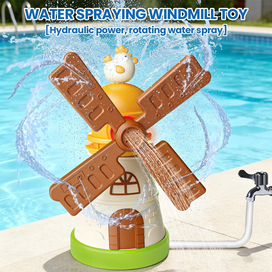 Water Sprinkler Toy Flying Saucer Launcher Windmill 360 Rotation Water Spray Toy Outdoor Garden Lawn Game Kid Birthday Gifts