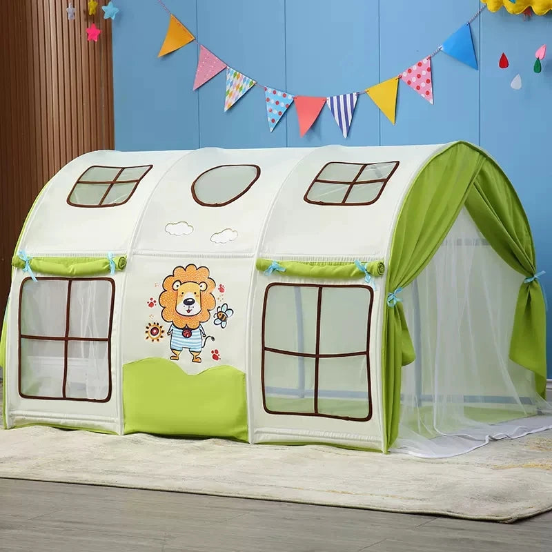 Large Kids Play House Tent With Window Portable Children Bed Tent For Boys Girls Indoor Play Game House Castle