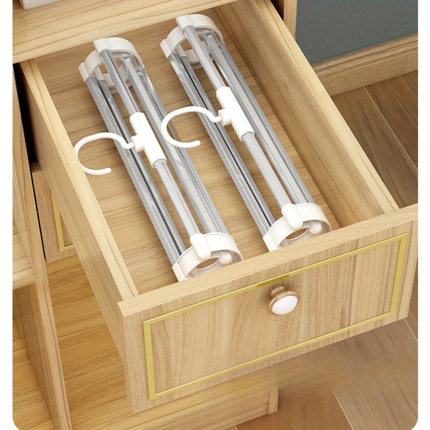 Stainless Steel Space-Saving Foldable Pants Hangers for Jeans, Leggings & Trousers - Closet Organizer