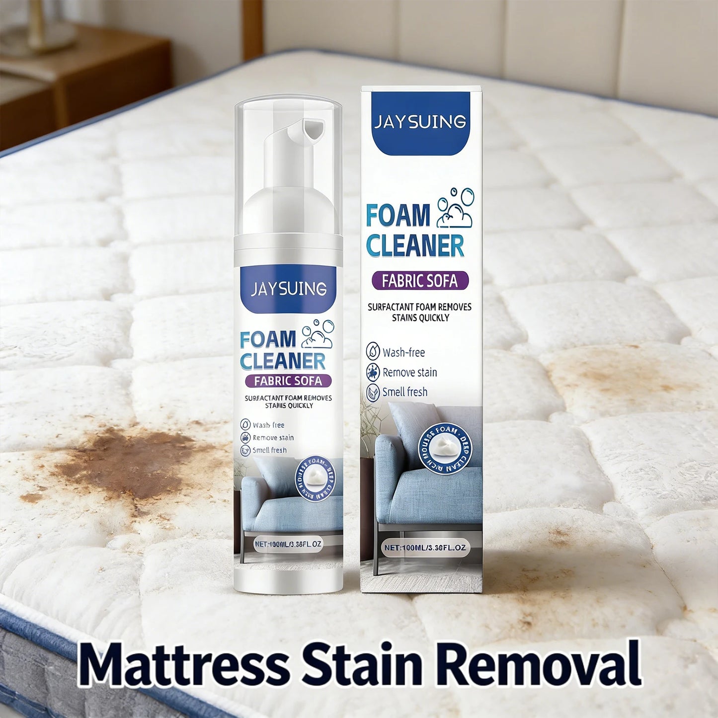 Sofa Foam Cleaner for Stain Removal & Odor Elimination - Efficient Non-Damaging Fabric Cleaner to Maintain Sofa Softness