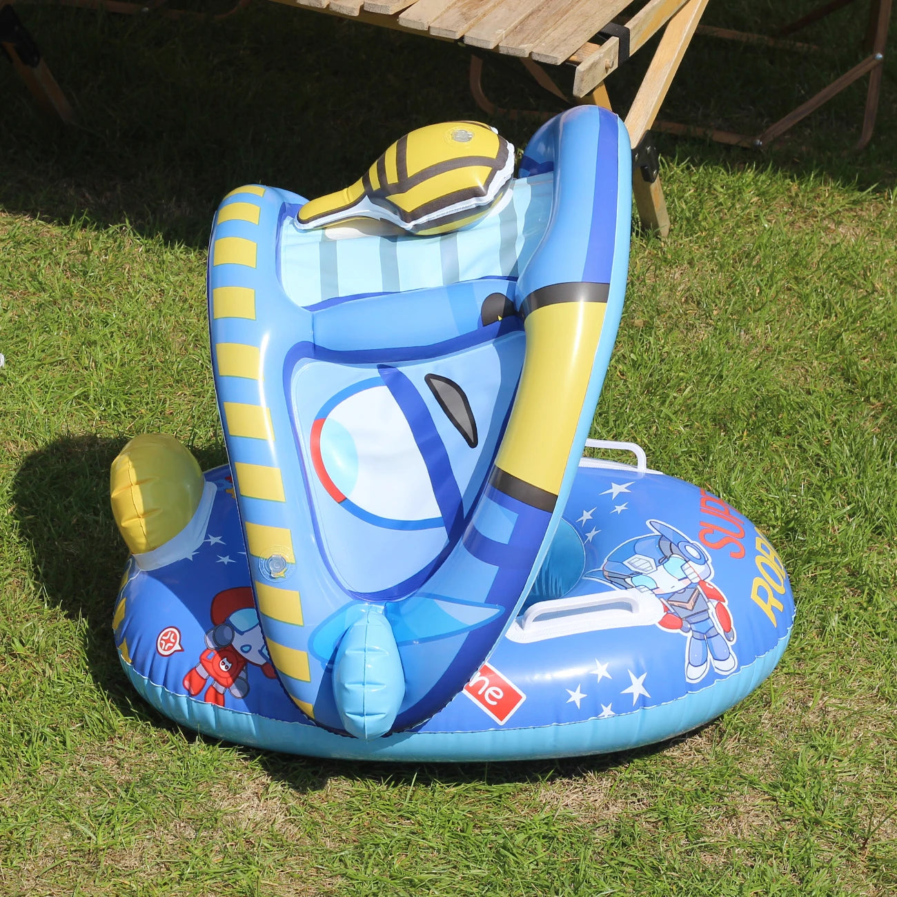 1PC Swim Rings With Sunshades And Safety Seats, Offering Sun Protection, Ideal For Summer, The Seaside And Lakes