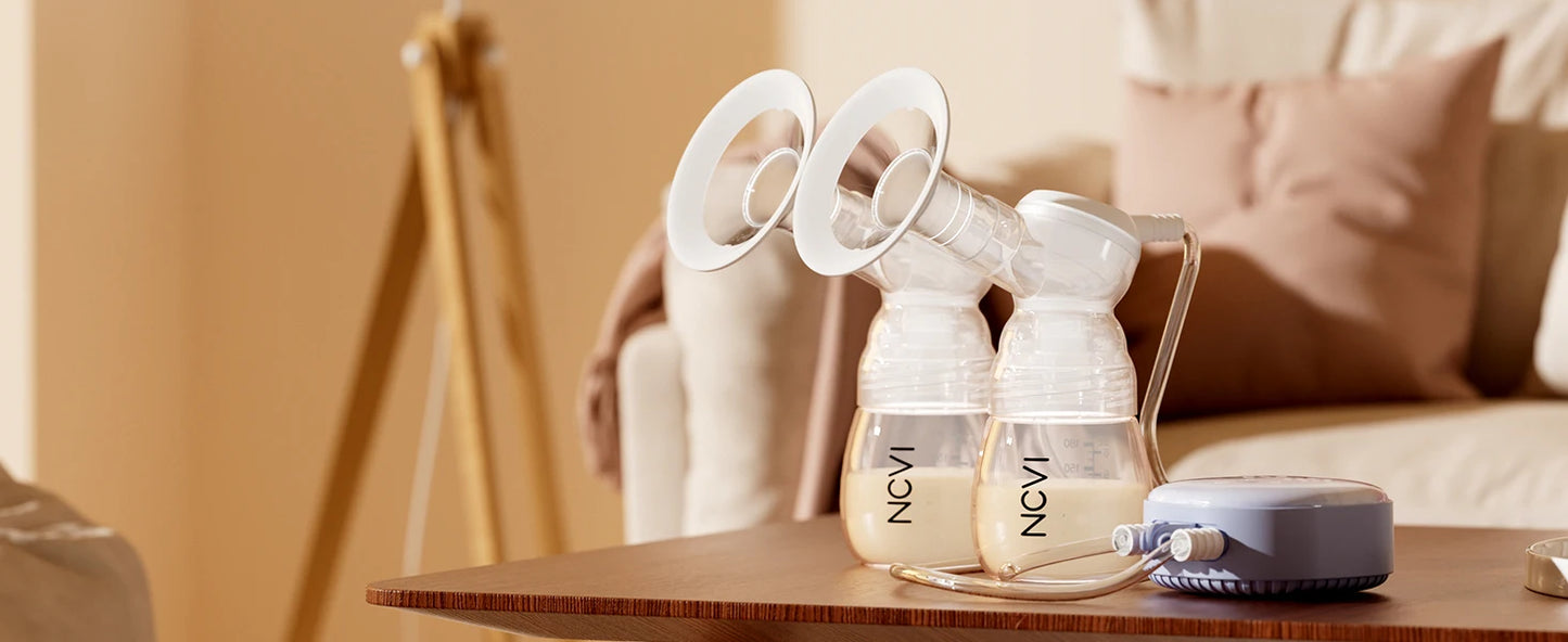 NCVI Double Electric Breast Pump, Portable Breast Pump Electric with 4 Modes 9 Levels,LED Display, 10pcs Breastmilk Storage Bags