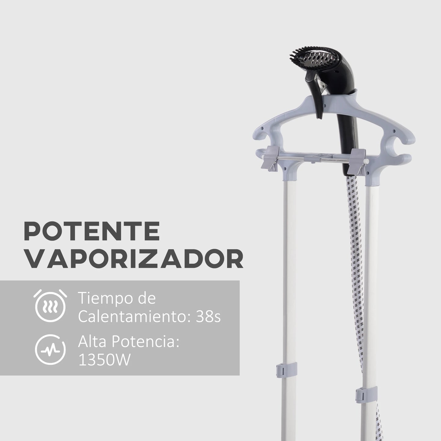 HOMCOM Vertical iron 1950W 2  L with adjustable temperature Black
