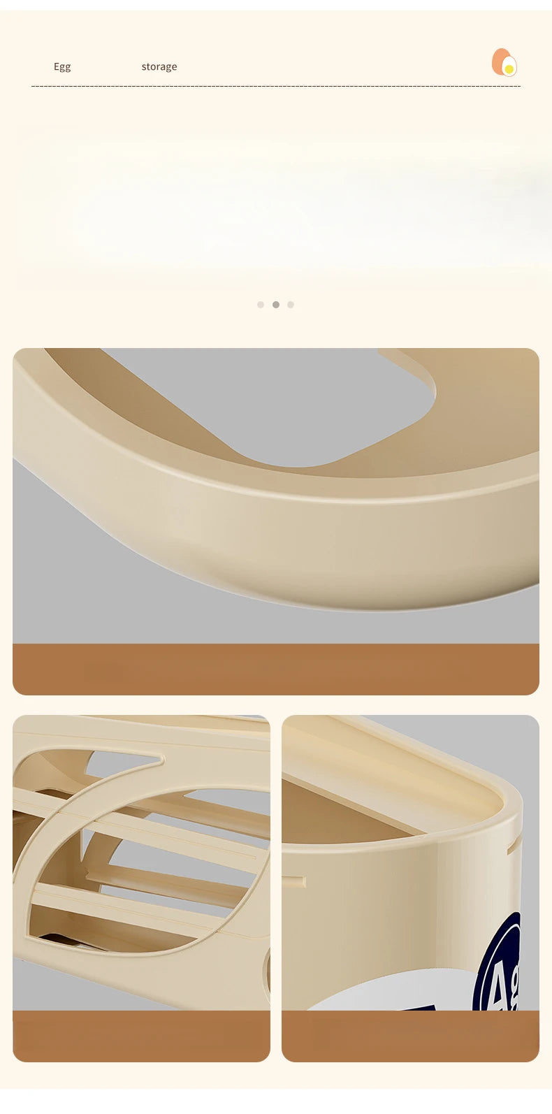 4Tiers Automatic Egg Roller Storage Holder Plastic Space Saving Egg Dispenser for Kitchen Organization