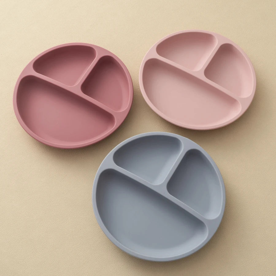 1PCS Baby Sucker Silicone Dining Plate BPA Free Children Dishes Suction Toddle Training Tableware Kids Feeding Bowls