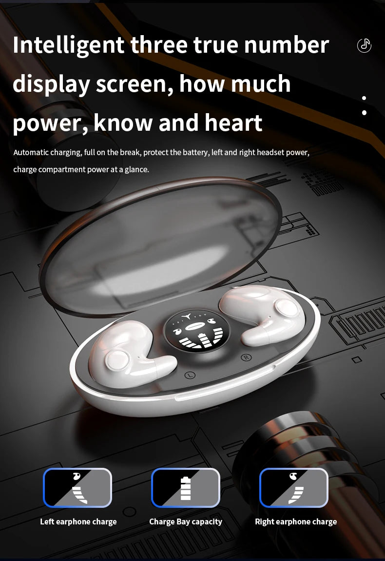 Sleep Invisible Stereo Headset IPX5 Waterproof Wireless Bluetooth Earphone Earbuds