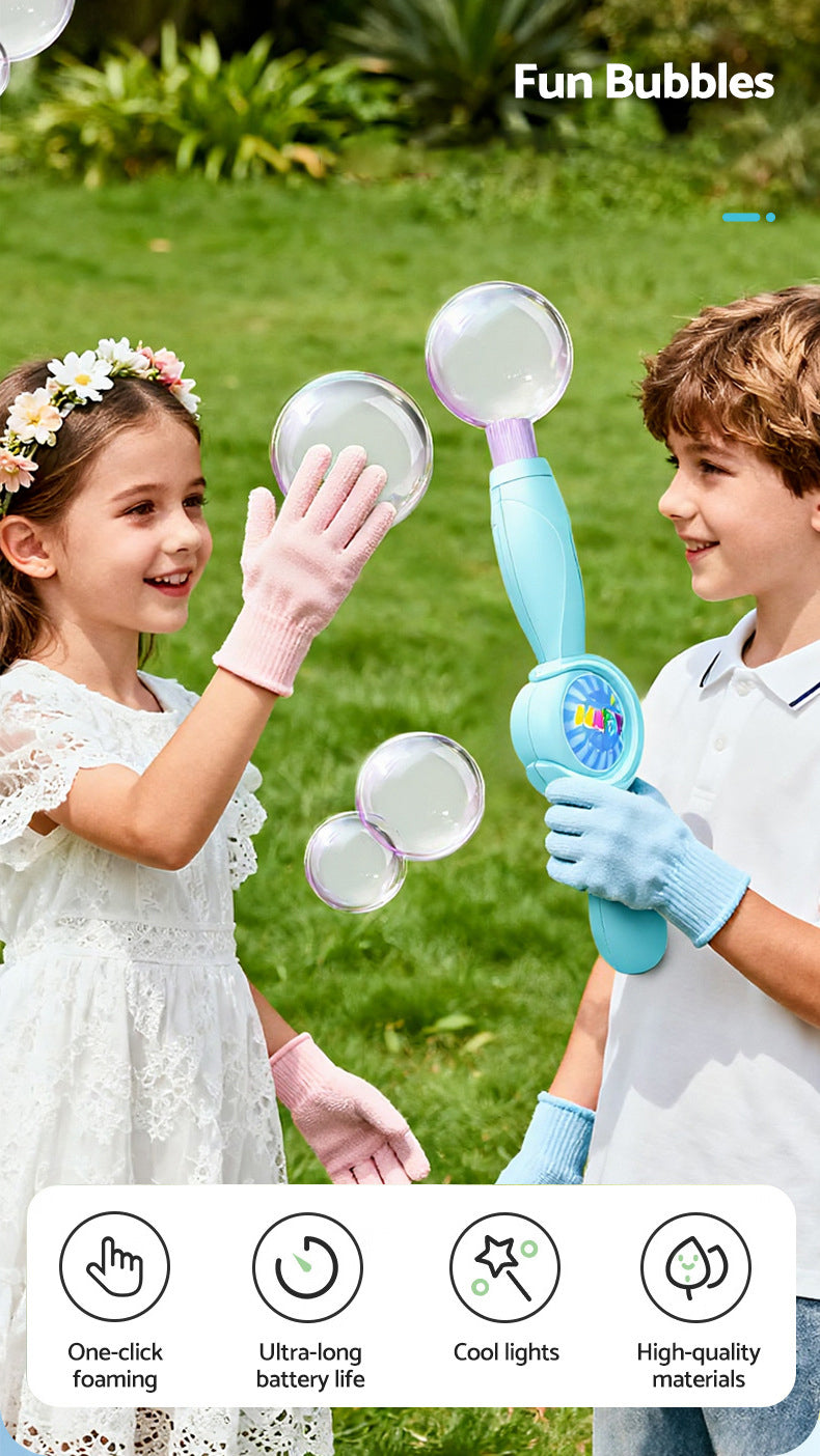 Smoke Bubble Machine Elastic Bubble Wand Interactive Party Colorful Lighting Bubbles