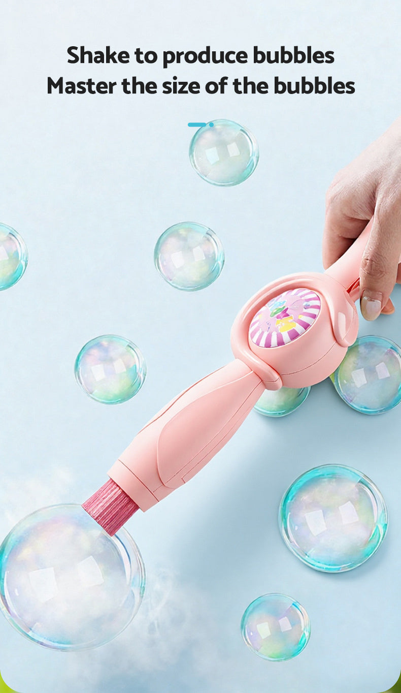 Smoke Bubble Machine Elastic Bubble Wand Interactive Party Colorful Lighting Bubbles