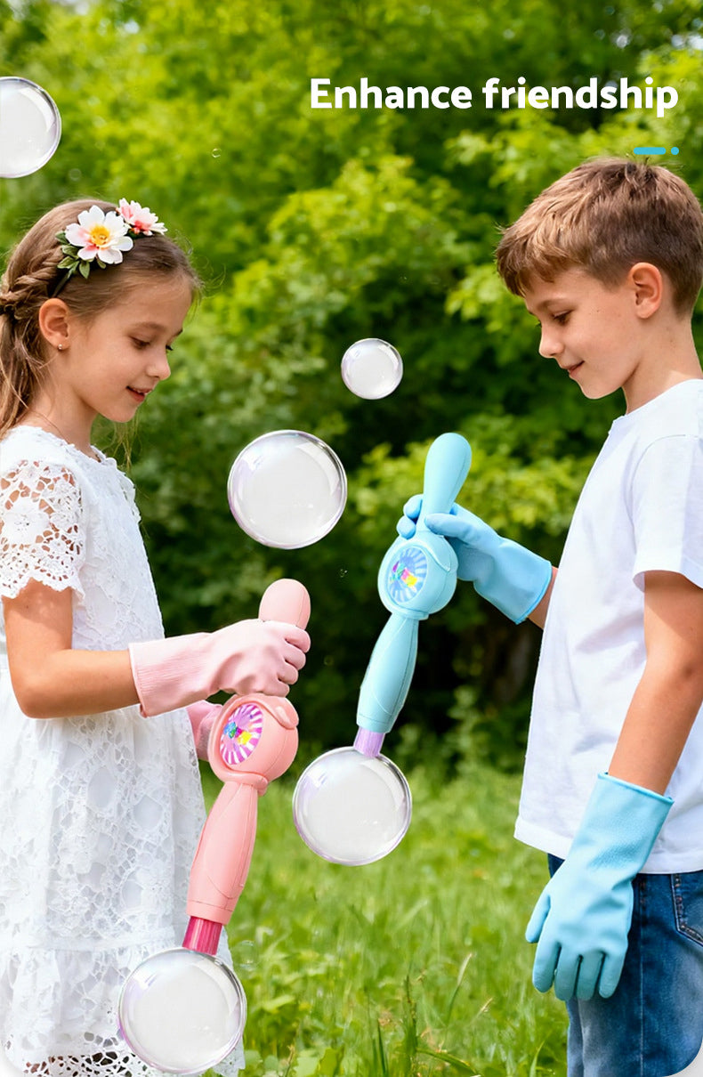 Smoke Bubble Machine Elastic Bubble Wand Interactive Party Colorful Lighting Bubbles