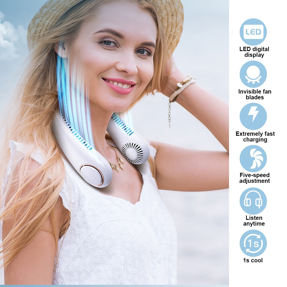 Neck Fan Bladeless Premium Air Conditioner Personal Cooling Fan Travel Portable