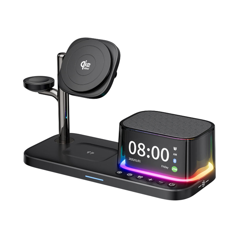 6-in-1 Magnetic Wireless Charger With Fast Chargingcompatible With Speakers Phones Earphones And Smartwatches