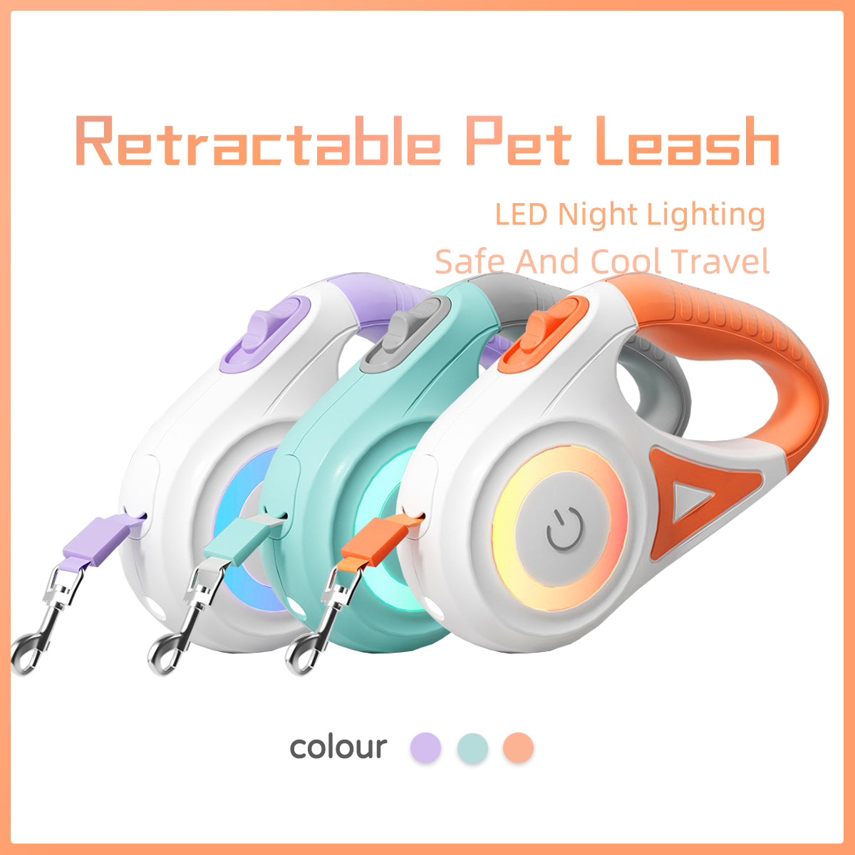 NightSafe LED Retractable Dog Leash
