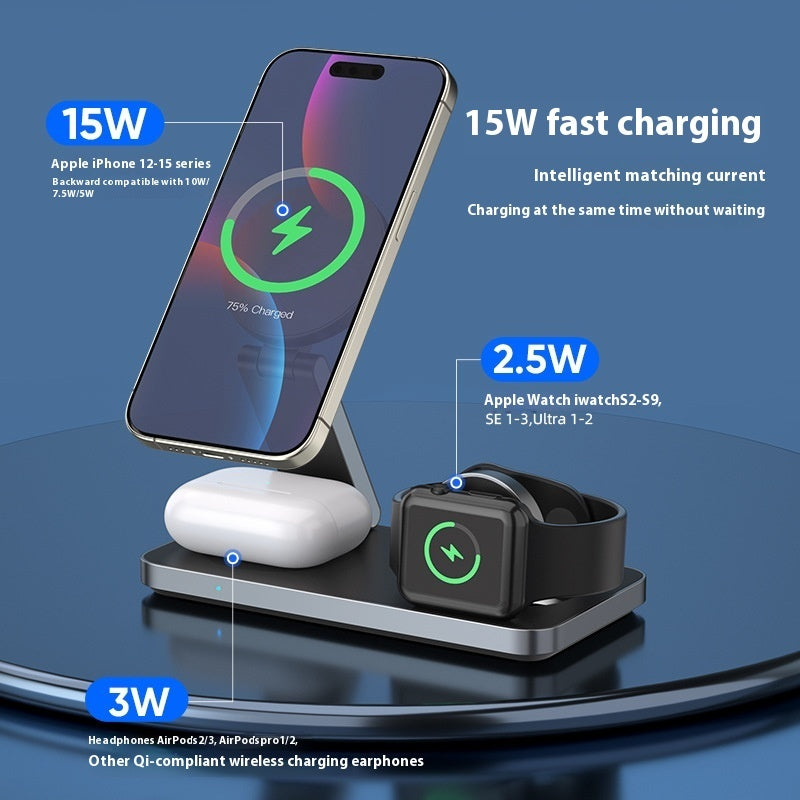 Household Solid Color Simple 4-in-1 Magnetic Wireless Charger