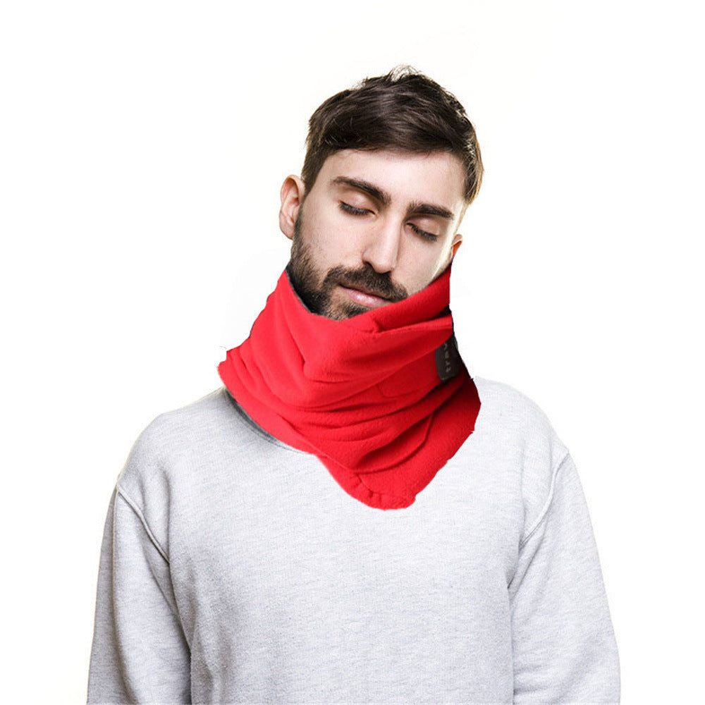 Travel U-shaped Portable Pillow Warm Outdoor Fleece-lined Neck Protection Cervical Pillow